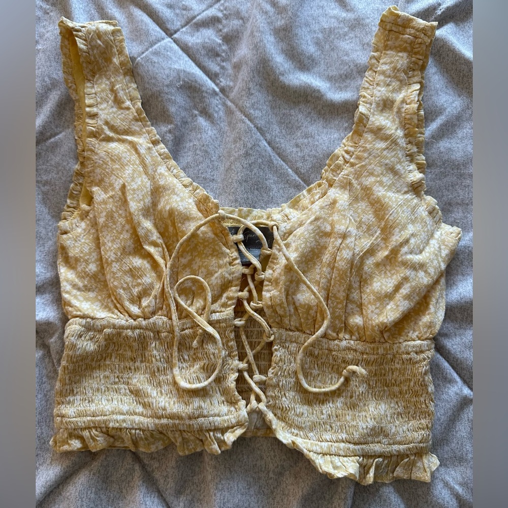 Sky and Sparrow lace up tank top